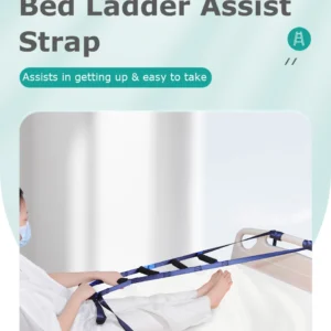 Elderly Get Up Aid – Bed Ladder Assist Strap with 6 Handrails for Sitting, Pulling, and Mobility Support