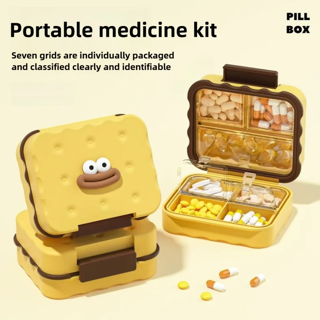 MedicareCoverages™ 7-Grid Waterproof Travel Organizer – Compact Case for Vitamins, Jewelry & Daily Essentials