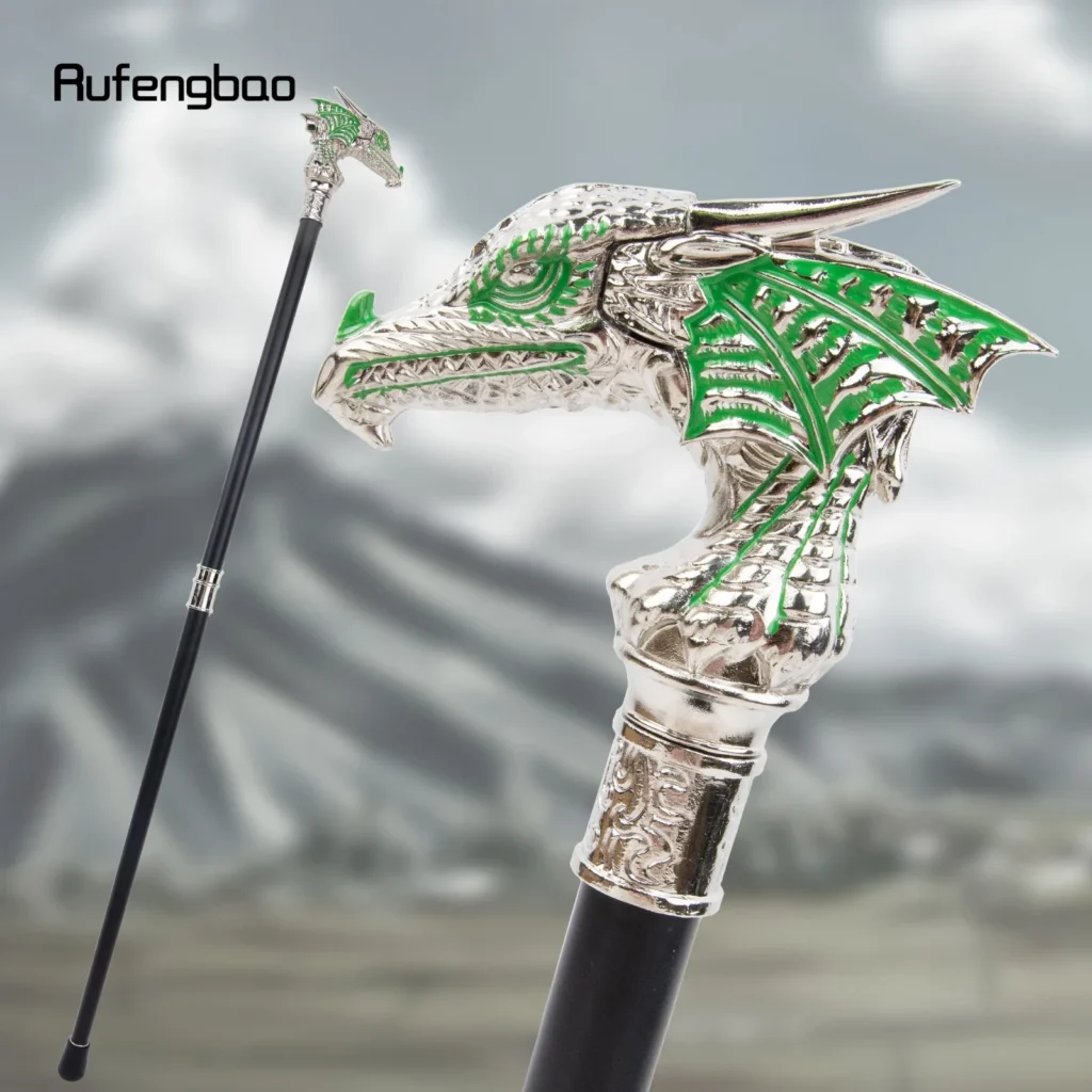MedicareCoverages™ Emerald Crest Style Cane – Designer Display Piece with Ornate Handle & Polished Ivory Shaft